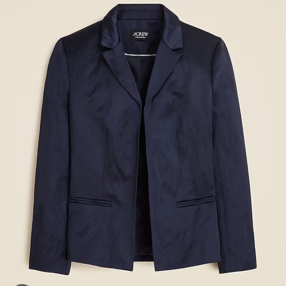 J.Crew collection Satin Navy Blazer NWT 10